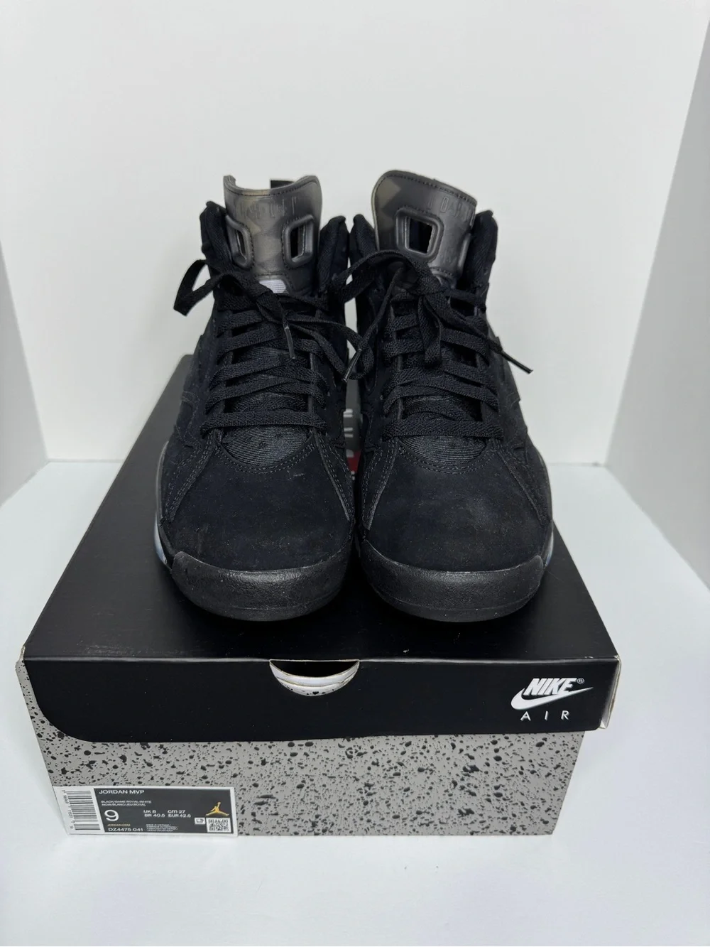 Jordan MVP Black and Game Royal White  Basketball Shoes